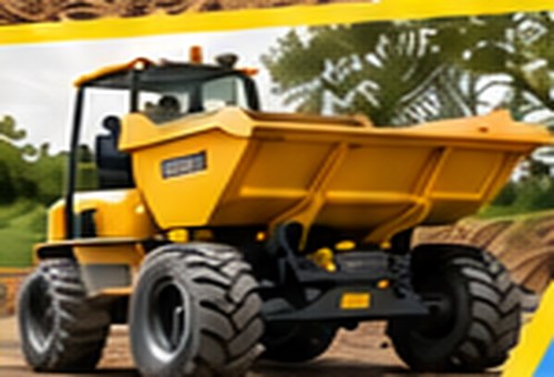Forward tipping dumper on site
